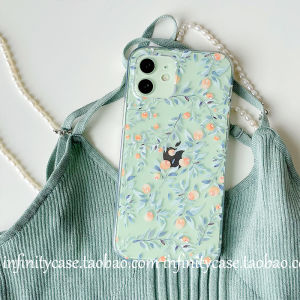 Artistic Retro Peach Design Soft TPU Phone Case for iPhone 15/13 Apple 16/17 pro MAX Compatible with XR And 12/14 pro Models