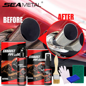 SEAMETAL 30/120ml Car Motorcycle Exhaust Pipe Cleaner with Sponge and Brush Repair Maintenance Tool