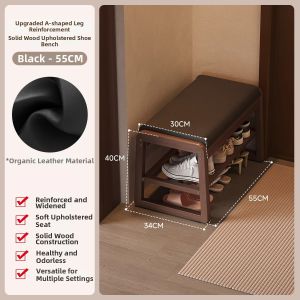 SAMEDREAM | Luxury Solid Wood Entry Bench with Shoe Storage
