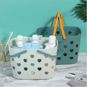 Simple Design Shower Basket Bath Soap Laundry BasketsGel and Shampoo Organizer with Handle
