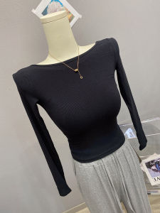 เสื้อยืดแขนยาวรัดรูปเซ็กซี่สำหรับผู้หญิง 2022 เสื้อยืดสั้นเอวสูงสำหรับฤดูใบไม้ร่วง แฟชั่นกลางคืน ชุดชั้นใน เสื้อผ้าทำงาน