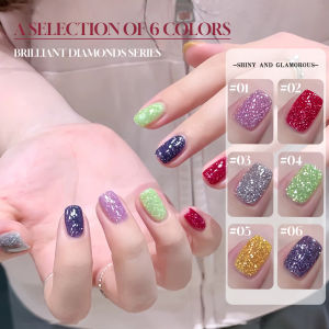 MIANEL 2025 New Disco Broken Strobe Diamond Nail Polish Glue Flashing Flower Illusion Nail Art Supplies for Nail Art