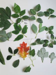 Artificial Green Leaf Vegetable Flower Decoration Silk Rose Chrysanthemum Lilies Sweet Potato Leaf Plant Decorative Accessories