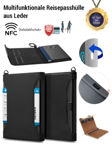 Multifunctional Leather Passport Holder Magnetic Passport Bag Business ID Holder PU Card Holder  Protection Travel Passport Cred