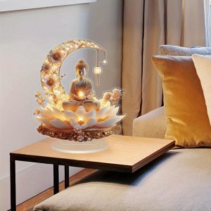 1PCS Lotus Terrace Buddha Statue Office Decoration Statue Suitable for Home Decoration and Office Decoration ReligiousDecoration