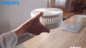 พัดลม พัดลมพับได้ พัดลมตั้งโต๊ะ พัดลมชาร์จไฟ รีโมทคอนโทรล หมุนอัตโนมัติ ไฟกลางคืนที่อบอู่ เงียบเป็นพิเศษ แบบ Fan USB พัดลม พัดลม Desk