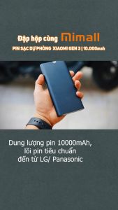 Pin sạc dự phòng Xiaomi Mi Gen 3 Dung lượng 10000 mAh| Công suất 18W| Hỗ trợ sạc nhanh - Hàng chính hãng