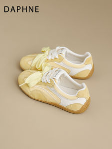 Daphne | Genuine Leather German Training Shoes for Women Winter Yellow Flat
