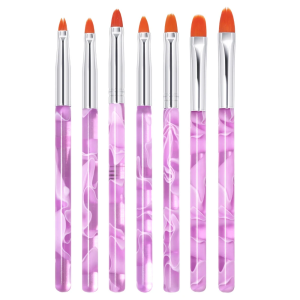 Bộ Dụng Cụ Vẽ Móng Nghệ Thuật Tự Làm 7 Món Tay Cầm Acrylic Trong Suốt Màu Tím Bộ Cọ Vẽ Móng Dụng Cụ Làm Móng Cho Việc Chăm Sóc Móng