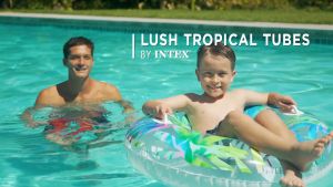 Prosun Intex Lush Tropical Tube 97-cm / 38-Inches Inflatable Swim Ring Children Age 9+ Pool Float Floaties (WSR 97 Palm)