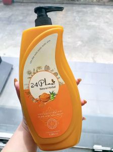 Sữa tắm thảo dược hương nước hoa 24Plus màu cam 1200ml