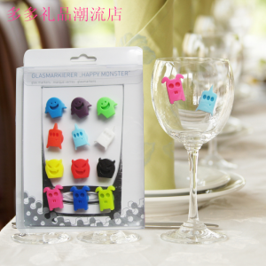 Silicone Expression Wine Glass Logo Sticker Wine Glass Mark Cup Identification Mark Tea Cup Discriminator Wine Charms
