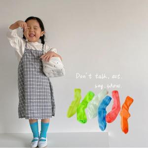 ถุงเท้าลูกกวาด พร้อมส่งจากไทย - Cute Kids Socks Candy Color Socks Lace Kids Socks Girls Knee High Socks