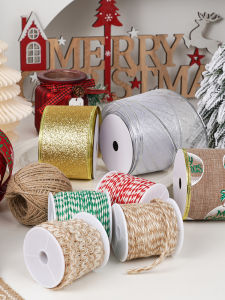 Zhuocai ริบบิ้นผ้าฝ้ายปักลายวินเทจสำหรับบรรจุภัณฑ์กล่องของขวัญวันคริสต์มาส สายตาข่ายปักลาย วัสดุฝ้ายผสม แหล่งกำเนิดจีนแผ่นดินใหญ่