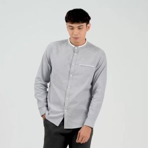 EDWIN JEANS - KOKO ERDEN GREY Kemeja Lengan Panjang Baju Muslim Pria Top Man Muslim Shirt