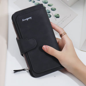 Ladies Elegant Soft Leather Wallet Long Multi-Card Position Foldable Integrated Wallet Youth Pure Color Korean Style