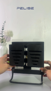 Pelise Knife Block Holder Kitchen Knife Storage Rack with Draining Tray Includes 2 Knife & Fork Holders and 4 Hooks for Kitchen Utensil Organization