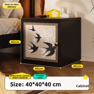MEISD | Retro Nightstand with Storage Cabinet Bedside Organizer