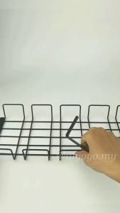 Under Desk Cable Tray No Drill Under Table Storage Rack Organizer Rak Penyimpanan Bawah Meja PC Cord Wire Management Plug Socket Holder Shelf Winder