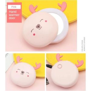 กระจกพกพา มี ไฟ หน้าการ์ตูน น่ารัก คละเเบบ