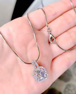 KALUNG TITANIUM SILVER FELIA PERMATA 45CM ANTI LUNTUR