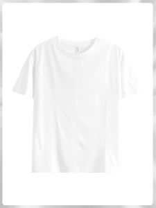 Single Blouse Pajamas Womens Summer Pure Cotton Thin White T-shirt Short Sleeve round Neck Pullover Can Be Outerwear Homewear