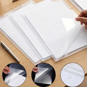 10Pcs Plastic Clear L-Type Folder File Bag Transparent Binding PVC Report A4 Paper Cover Letter Document Protector Safe Project Pocket