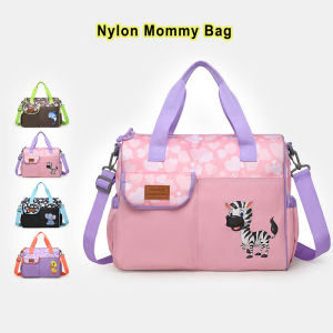 กระเป๋าสะพายผ้าอ้อมไนลอนน้ำหนักเบากระเป๋าสำหรับคุณแม่กระเป๋าถือสตรีกระเป๋าขวดนมทารกพร้อมแผ่นรองปัสสาวะ