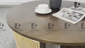 DL Home Concept Rattan Art Premium Solid Wood Coffee Table