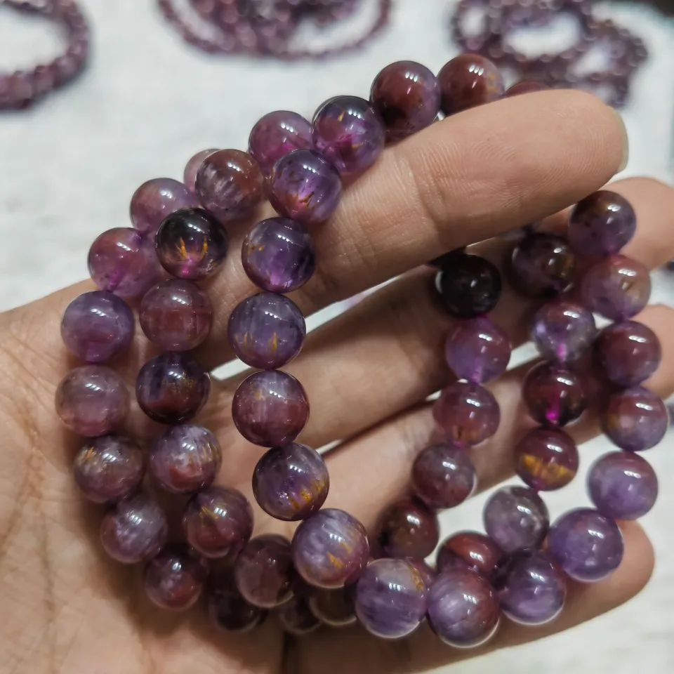 Natural Auralite 23 Bracelet 32.18g 17.5cm 10.8mm 19 Beads, Men's Fashion,  Watches & Accessories, Jewelry on Carousell