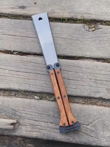 Double-Sided Wooden Folding Hand Saw SK5 Steel Labor-Saving Wear-Resistant Durable Foldable Portable Manual Tool Folding Saw Gardening Pruning Saw Outdoor Camping Industrial Grade Anti Slip and Durable Manual Hardware Tool