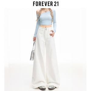 High Waist Wide Leg White Denim Jeans Womens Loose Straight Cut Trousers Fall Season Pear Shape Body Forever 21 American Style