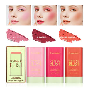Multi-Use Makeup Blush Stick Solid Moisturizer Stick Shadow Lips Cheek Blusher Pink Red Orange Waterproof Peach Creamy Makeup