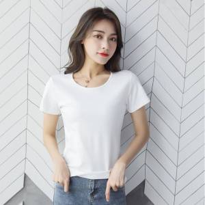 Low-Neck Modal Short-Sleeve T-Shirt Womens Spring Summer New Style Base Shirt Inner Wear Half Sleeve Spring Autumn Top