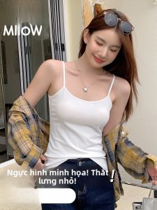 MiiOW | Áo ba lỗ không tay ôm vừa vặn cho nữ mùa hè 2025 MiiOW Cat Person Áo ba lỗ không tay màu trắng che chắn phụ nữ chống ánh sáng