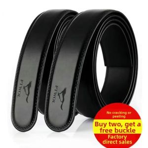 Men Leather Belt Body No Buckle Business Use