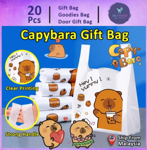 Gift Bag Goodies Bag Door Gift Birthday Wedding Party (98)Capybara Food Grade Thickened Environmental Protection Plastic Bag 20Pcs