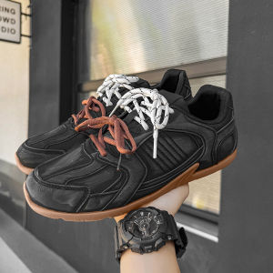 German Training Mens Shoes Autumn Winter Thick Bottom Heightening Casual Sports Retro Flat Shoes Mesh Upper Rubber Sole