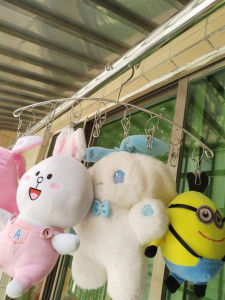 Stainless Steel Clothesline Clothes Drying Rack Multi-clamp Windproof Socks Drying Rack Home Use Space Saving Nordic Style