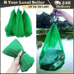 Fishing Net Nylon Dense Hole Mesh Bag Quick Dry Portable Fishing Mesh Strong Load Bearing Thickened No Knot Fish Catching Net