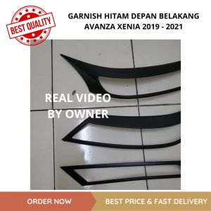 PAKET / SATUAN GARNISH HITAM DEPAN BELAKANG MOBIL GRAND NEW AVANZA XENIA 2019 2020 2021 LIST HITAM LAMPU UTAMA MOBIL GRAND NEW XENIA AVANZA 2019-2021