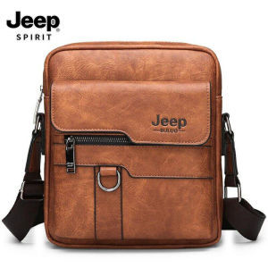 JEEP SPIRIT 1941 ESTD Mens Leather Bag Shoulder Messenger Bag Fashion Mens Backpack Casual Business Messenger Bag