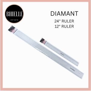 DIAMANT Clear Plastic Ruler 12 inch and 24 inches