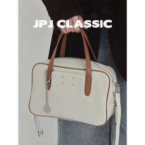 jpj | Classic Cowhide Leather Messenger Bag Womens Single Shoulder Underarm Boston Commuter Bag Bowling Bag JPJ Brand