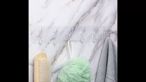 ตะขอแถว 6 หัว ไม่ต้องเจาะ รับน้ำหนักได้ 40KG กันน้ำได้ดี ตะขอสแตนเลส กาวเหนียว แน่น แข็งแรง ไม่เป็นสนิม