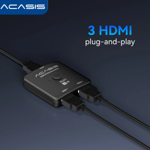 Acasis HDMI 2.0 KVM Switch 2x1: 8K 60Hz 4K 120Hz Support - Seamless Dual PC/Laptop to Monitor Switching