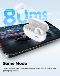 SOUNDPEATS PearlClip Pro 5.4 Bluetooth Headset 12mm Large Dual Magnetic Speakers Open Space Sound Ergonomic Design Total Endurance Approx. 24H Waterproof Rating IPX5 Support 1 Drag 2 Gaming Mode Low Latency Support APP Usage.