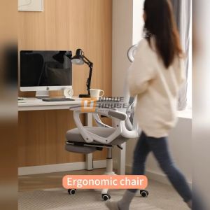 Office Chair With Footrest Computer Chair Ergonomic Chair With Wheel Kerusi Pejabat Study Chair Multifunctional Chair Adjustable Office Chair