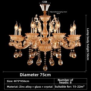 AODENG | European Crystal Chandelier Zinc Alloy