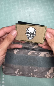 Patch_Velcro dán in KTS hình Skull Ghostviền thêu tinh xảocó mặt gai dán lên quần áo